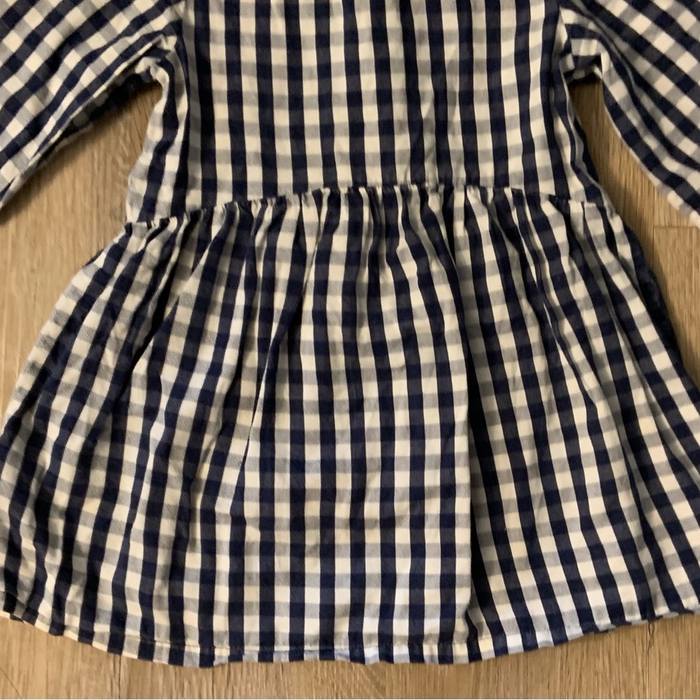 Carter's Girl's Size 24 Months Navy & White Checkered Casual Long Sleeve Dress - Picture 4 of 8